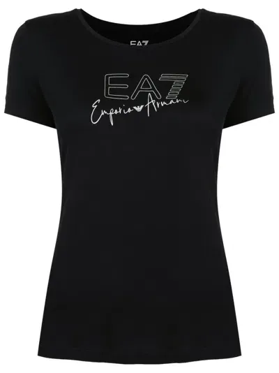 Emporio Armani Logo-print T-shirt In Black