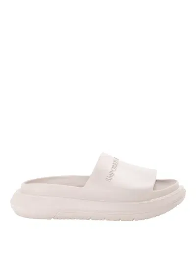 Emporio Armani Logo Sandals In Beis