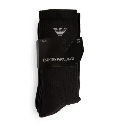 Emporio Armani Logo Socks In Black