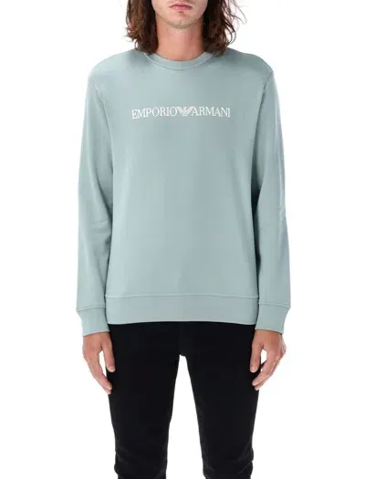 Emporio Armani Logo Sweatshirt In Blue