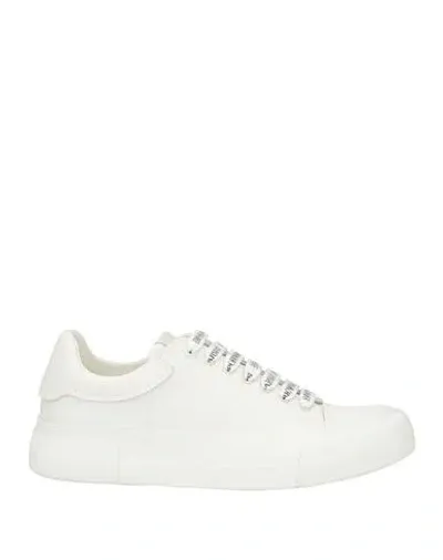 Emporio Armani Chunky Leather Sneakers In White