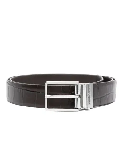 Emporio Armani Man`s Belt In Azul