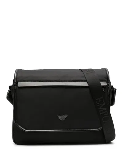 Emporio Armani Nylon Crossbody Bag In Black