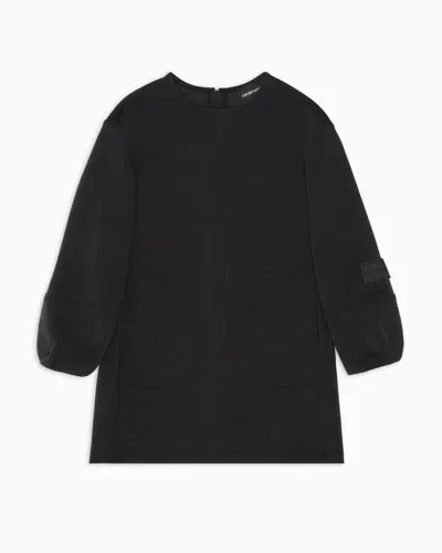 Emporio Armani Kids' Modal-blend Jersey Dress In Black