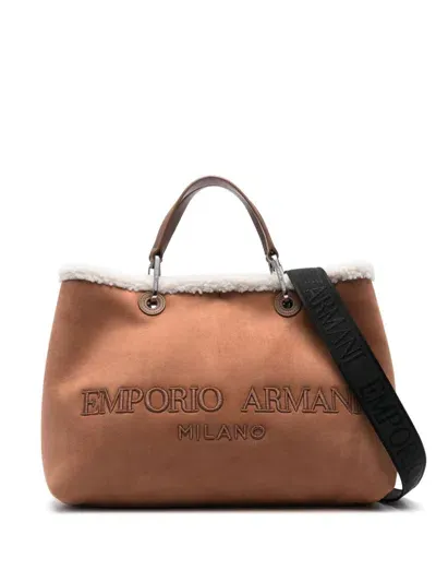 Emporio Armani My Ea Medium Tote Bag In Brown