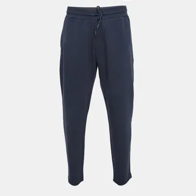 Pre-owned Emporio Armani Navy Knit Trackpants Xxl In Navy Blue