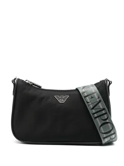 Emporio Armani Nylon Crossbody Bag In Black