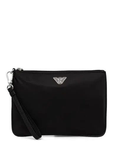 Emporio Armani Nylon Pouch In Black