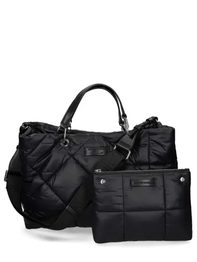 Emporio Armani Nylon Tote Bag In Black