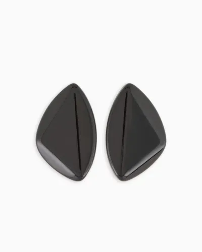 Emporio Armani Oversized Geometric Earrings In Black