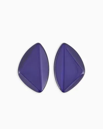 Emporio Armani Oversized Geometric Earrings In Purple