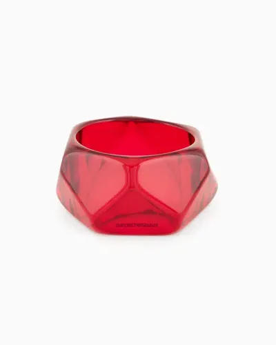 Emporio Armani Oversized, Multifaceted Bangle In Red