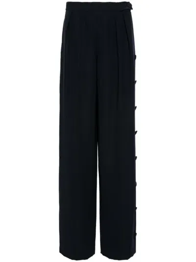 Emporio Armani Palazzo Trousers In Blue