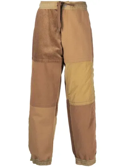 Emporio Armani Panelled Straight-leg Trousers In Neutrals