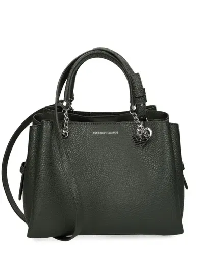 Emporio Armani Pebbled Effect Tote Bag In Green