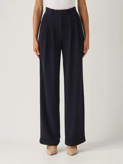 Emporio Armani High-waist Tapered Trousers In Blue