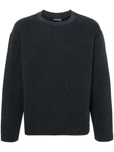 Emporio Armani Quilted Sweatshirt In Blue