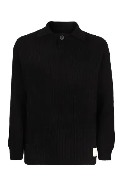 Emporio Armani Ribbed Sweater In Black