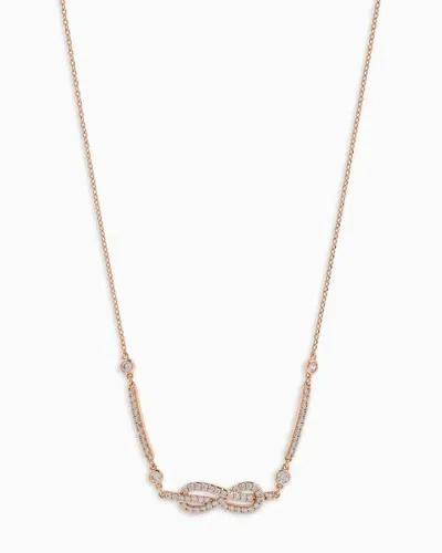 Emporio Armani Rose Gold-tone Brass Station Necklace In Multicoloured