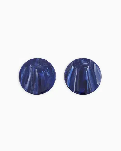 Emporio Armani Round Multicoloured Earrings In Blue