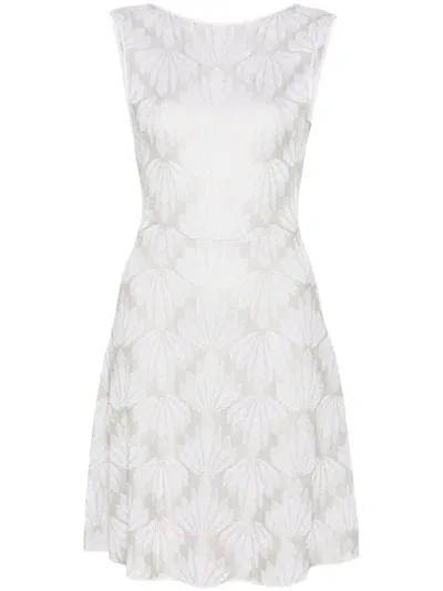 Emporio Armani Floral-jacquard Sleeveless Minidress In White