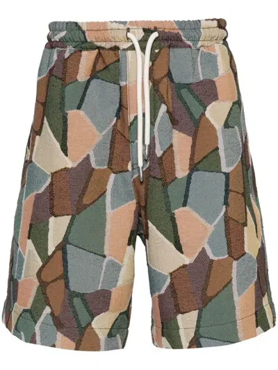 Emporio Armani Abstract-print Shorts In F514