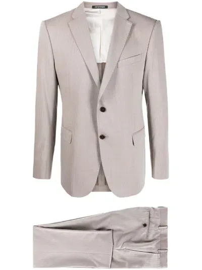 Emporio Armani Single-breasted Suit In Neutrals