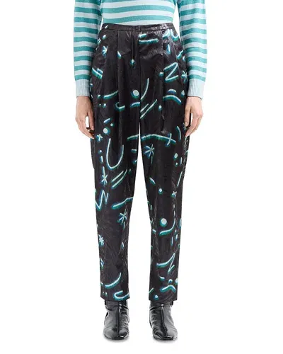 Emporio Armani Starry Sky Printed Pants In Black/green