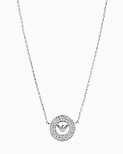 Emporio Armani Sterling Silver Pendant Necklace In Metallic