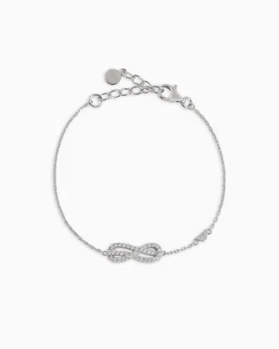 Emporio Armani Sterling Silver Station Bracelet In Gray