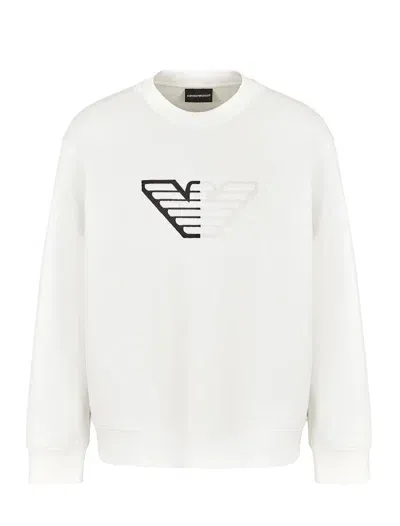 Emporio Armani Sweaters In Bianco Caldo