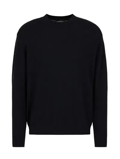 Emporio Armani Sweaters Blue In Black