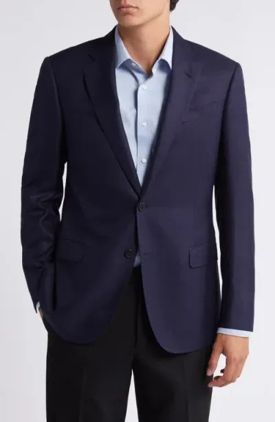 Emporio Armani Textured Sport Coat In Blue