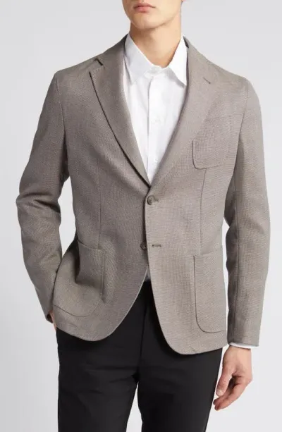 Emporio Armani Textured Wool Sport Coat In Beige