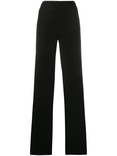 Emporio Armani High-waisted Wide Leg Trousers In Black