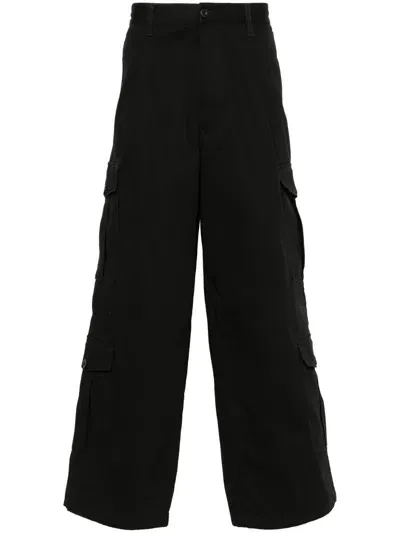 Emporio Armani Twill-weave Cargo Pants In 0999 Nero