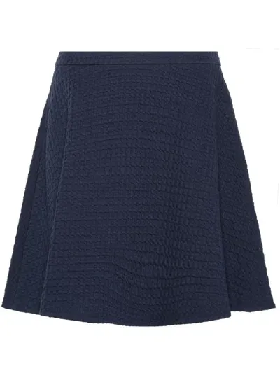 Emporio Armani Waffle-knit Mini Skirt In Blue