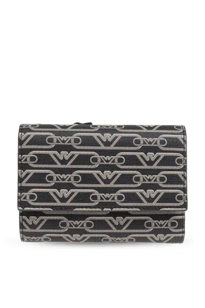 Emporio Armani Wallet With Monogram In Black