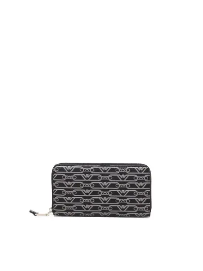 Emporio Armani Wallets In Nero-ecru