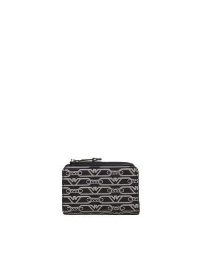 Emporio Armani Wallets In Nero-ecru