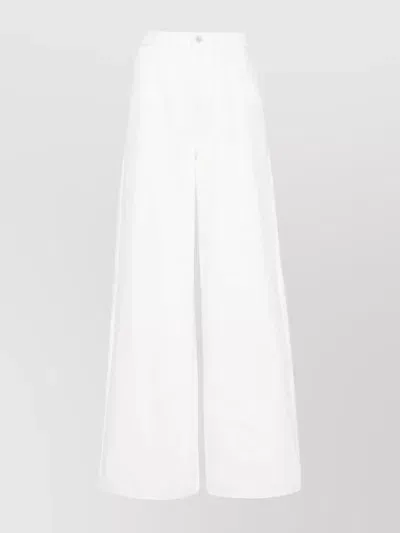 Emporio Armani Mid-rise Wide-leg Jeans In White