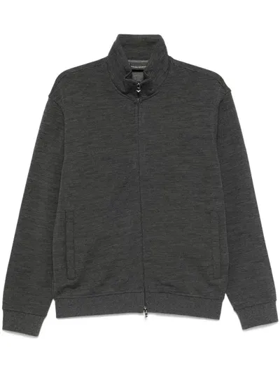 Emporio Armani Zip-up Sweatshirt In Grey