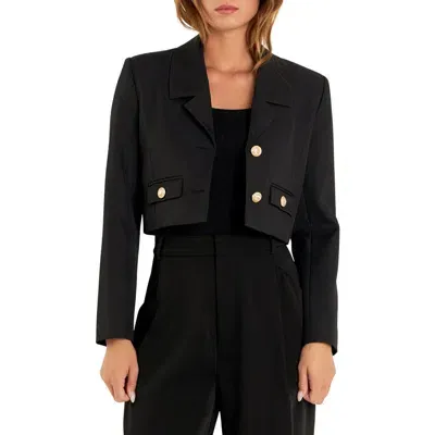 Endless Rose Classic Crop Jacket In Black