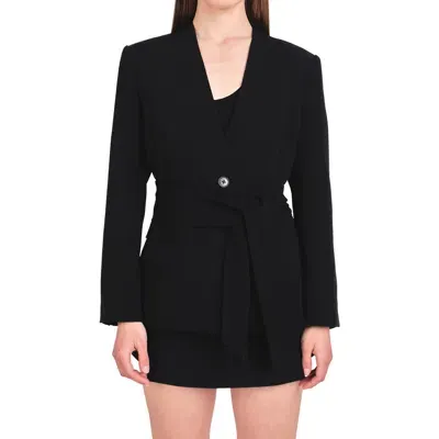 Endless Rose Fitted Sash Blazer In Black