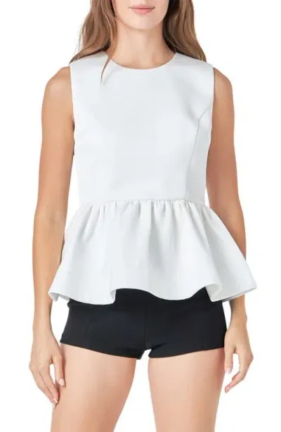 Endless Rose Peplum Top In White