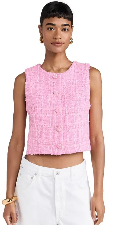 Endless Rose Tweed Shirt Vest Pink