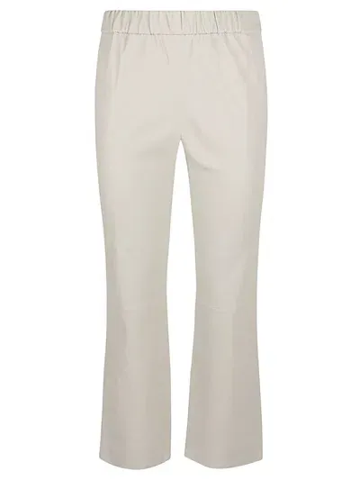 Enes Leather Trousers In White