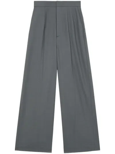 Enföld Creased Straight-leg Trousers In Grey