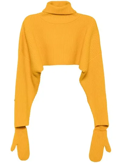 Enföld Cropped Jumper In Yellow