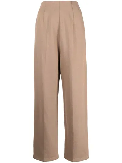 Enföld High-waisted Wide-leg Trousers In Brown